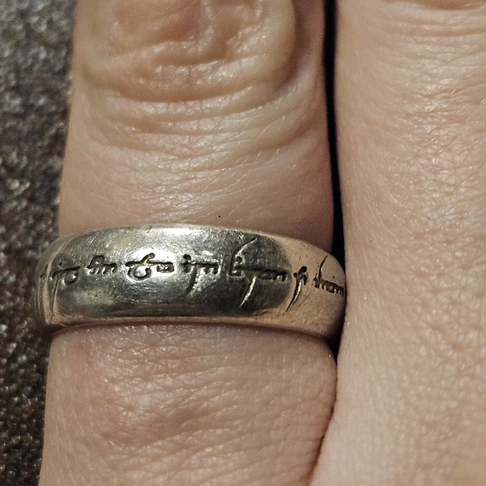 LOTR Inspired Elvish Love Inscribed Ring 925 Sterling Silver Band